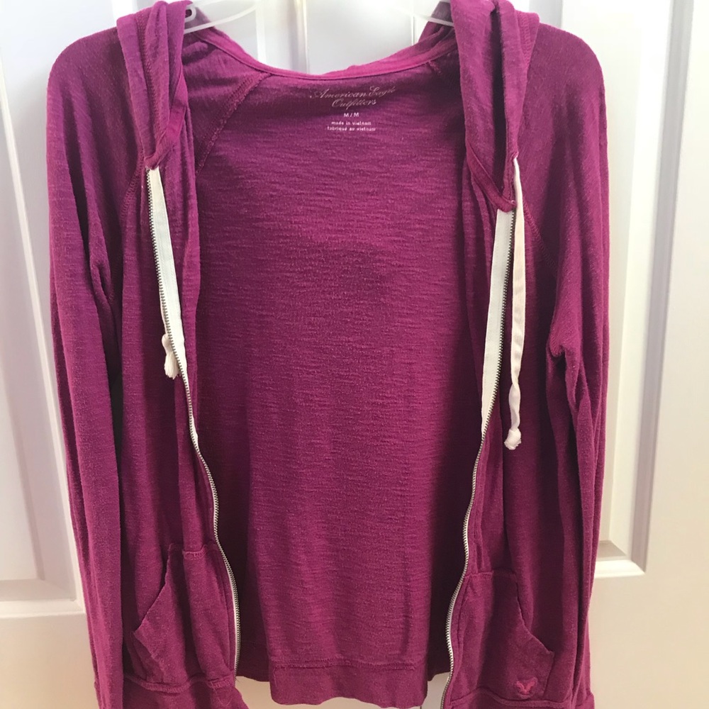 purple zip hoodie